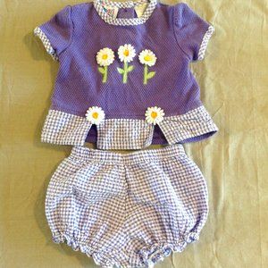 Used Girls Purple Outfit 6/9 months